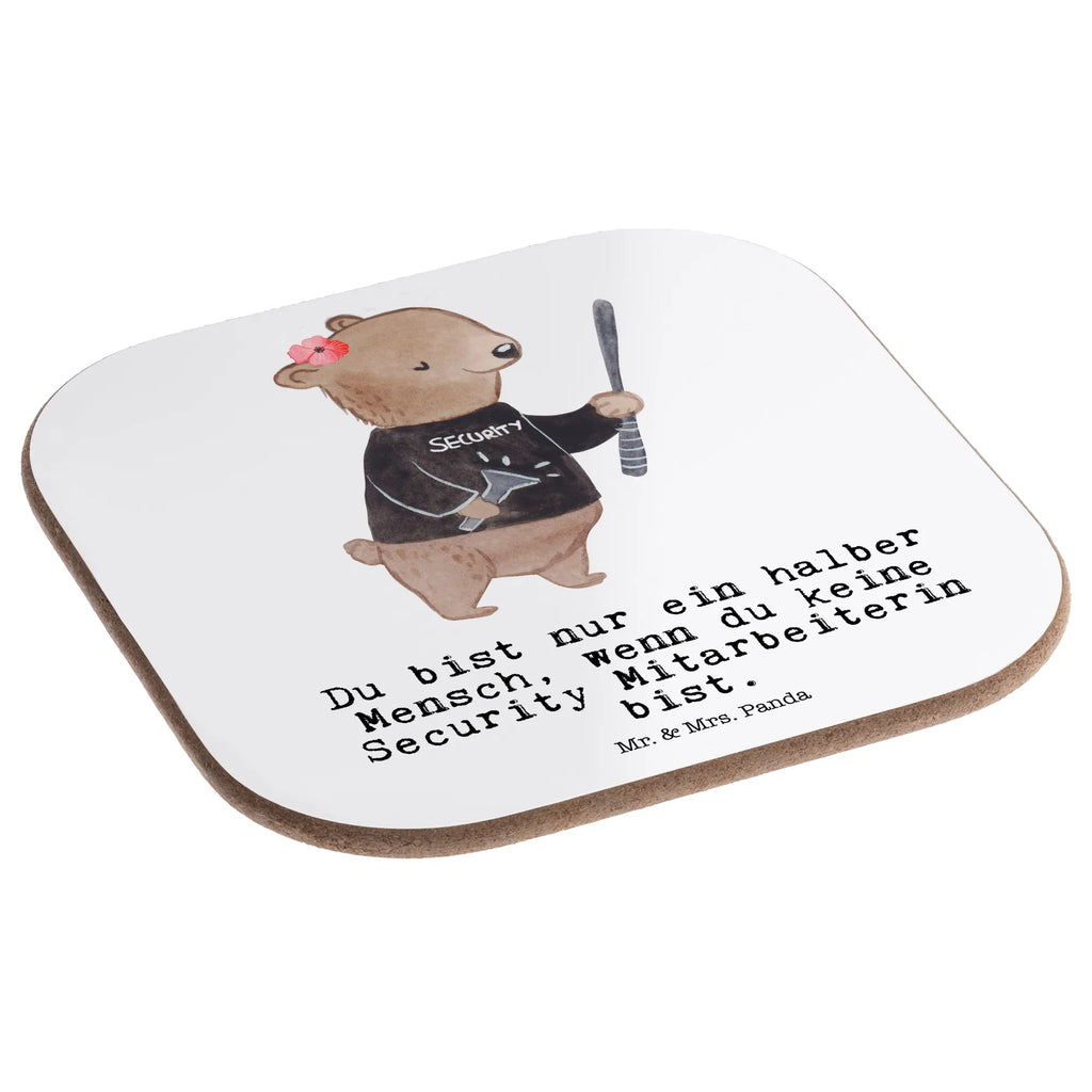 Square coaster Security Officer Heart presents, gift, Coasters, glass coasters, breakfast, gifts, party, gift idea, best, farewell gift, passing exam, anniversary, retirement, promotion, job start, sayings, funny, profession