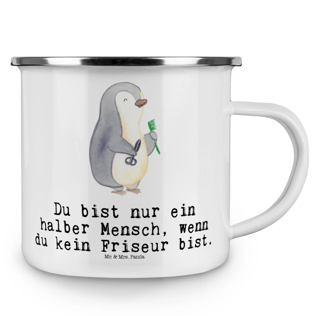 Kempingowy kubek emaliowany fryzjer Serce Zawód, Wykształcenie, Jubileusz, Pożegnanie, Emerytura, Kolega, Koleżanka, Prezent, Dawać, Pracownik, Współpracownik, Firma, Dziękuję, Dziękuję bardzo