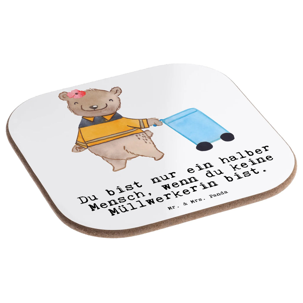 Square coaster female garbage collector Heart gift, Coasters, glass coasters, breakfast, party, gifts, presents, gift idea, best, farewell gift, passing exam, anniversary, retirement, promotion, job start, sayings, funny, profession