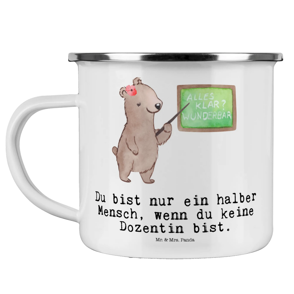 Kempingowy kubek emaliowany wykładowczyni Serce Zawód, Wykształcenie, Jubileusz, Pożegnanie, Emerytura, Kolega, Koleżanka, Prezent, Dawać, Pracownik, Współpracownik, Firma, Dziękuję, Dziękuję bardzo