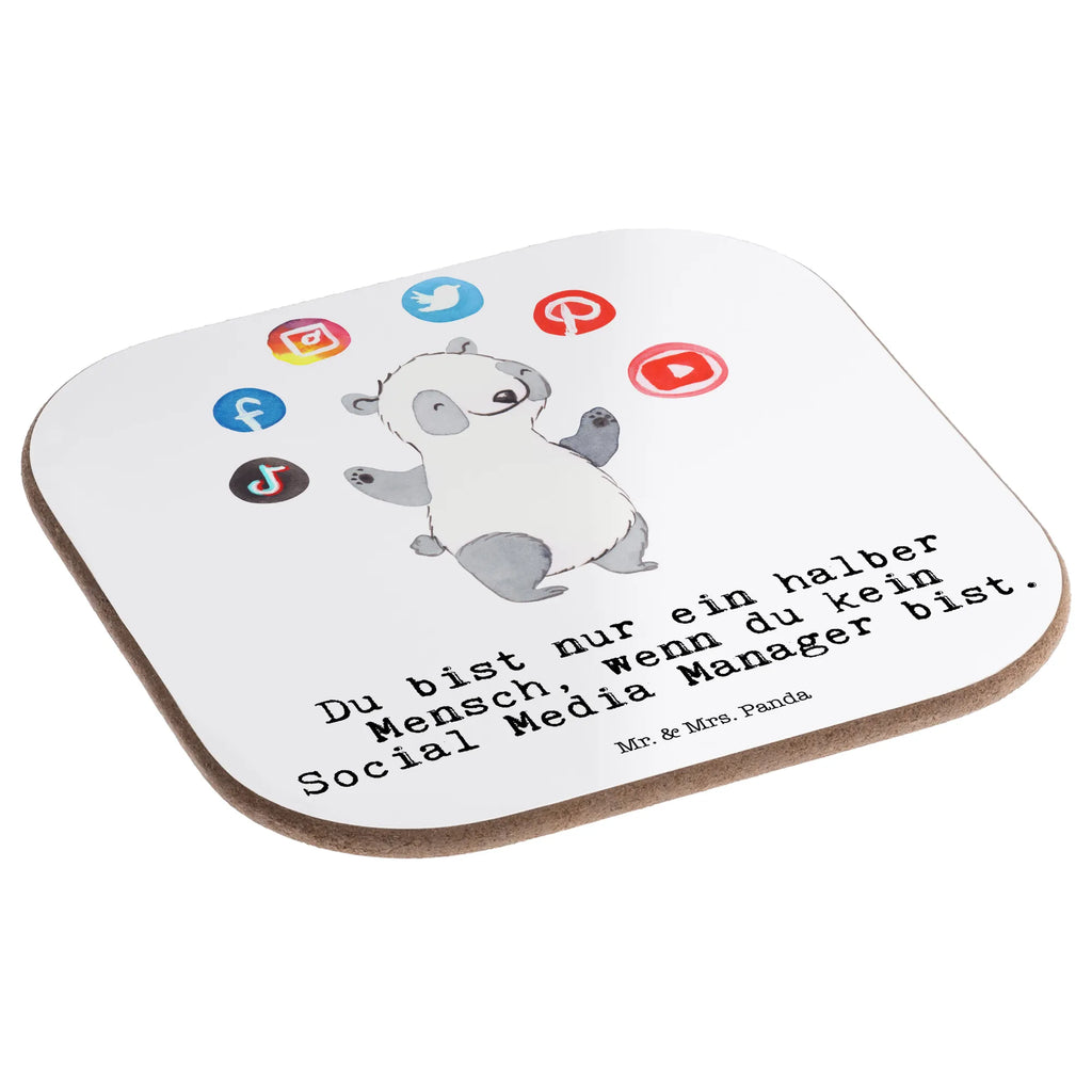 Square coaster Social Media Manager heart gifts, gift, party, presents, glass coasters, Coasters, breakfast, gift idea, best, farewell gift, passing exam, anniversary, retirement, promotion, job start, sayings, funny, profession