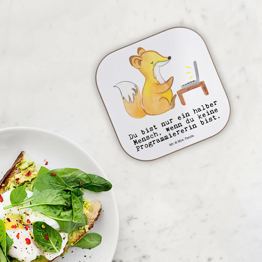 Square coaster Programmer Heart breakfast, glass coasters, Coasters, presents, gifts, gift, party, gift idea, best, farewell gift, passing exam, anniversary, retirement, promotion, job start, sayings, funny, profession