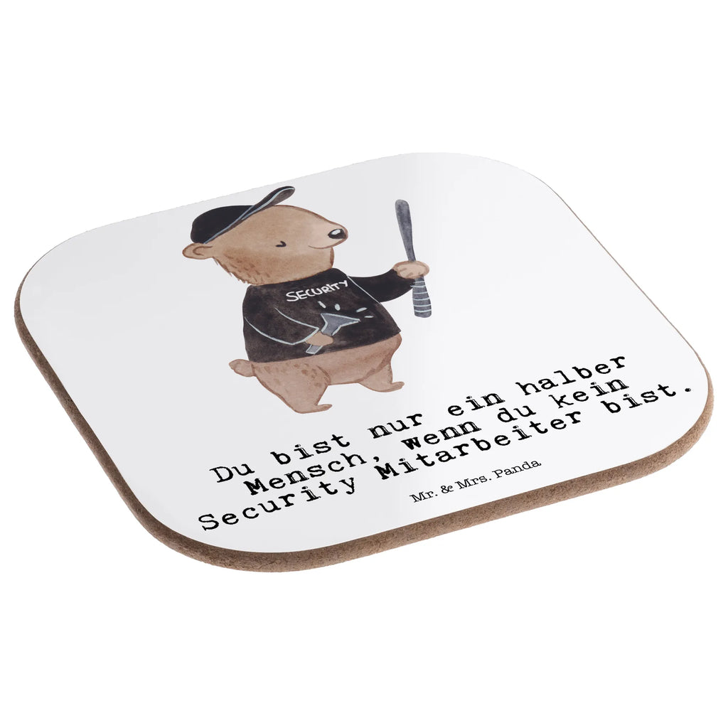 Square coaster Security Guard Heart breakfast, gift, glass coasters, gifts, party, presents, Coasters, gift idea, best, farewell gift, passing exam, anniversary, retirement, promotion, job start, sayings, funny, profession