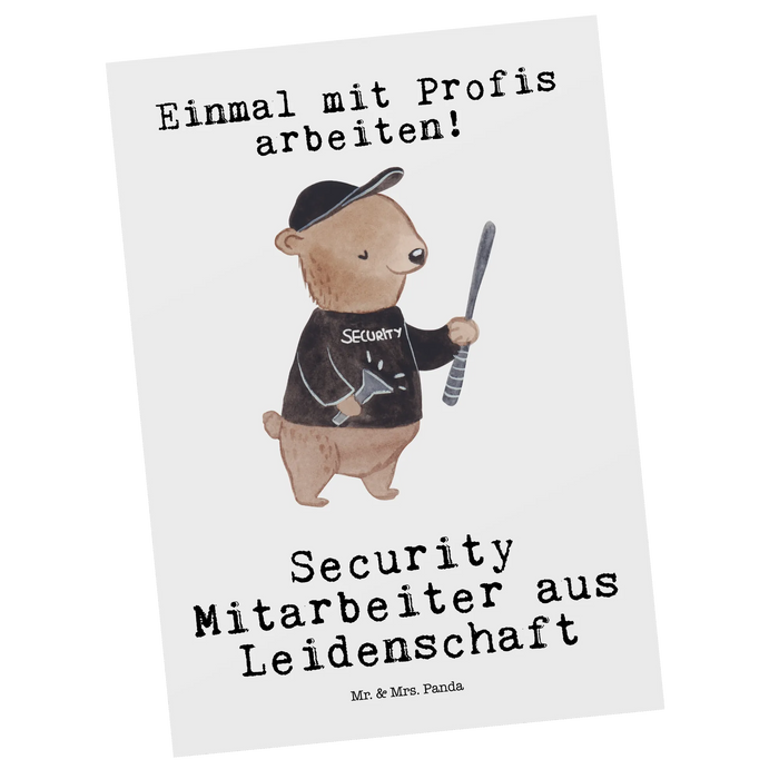 Postkarte Security Mitarbeiter Leidenschaft