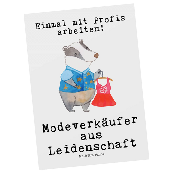 Postkarte Modeverkäufer Leidenschaft