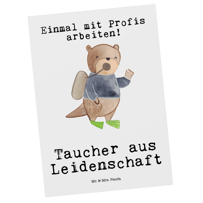Postkarte Taucher Leidenschaft