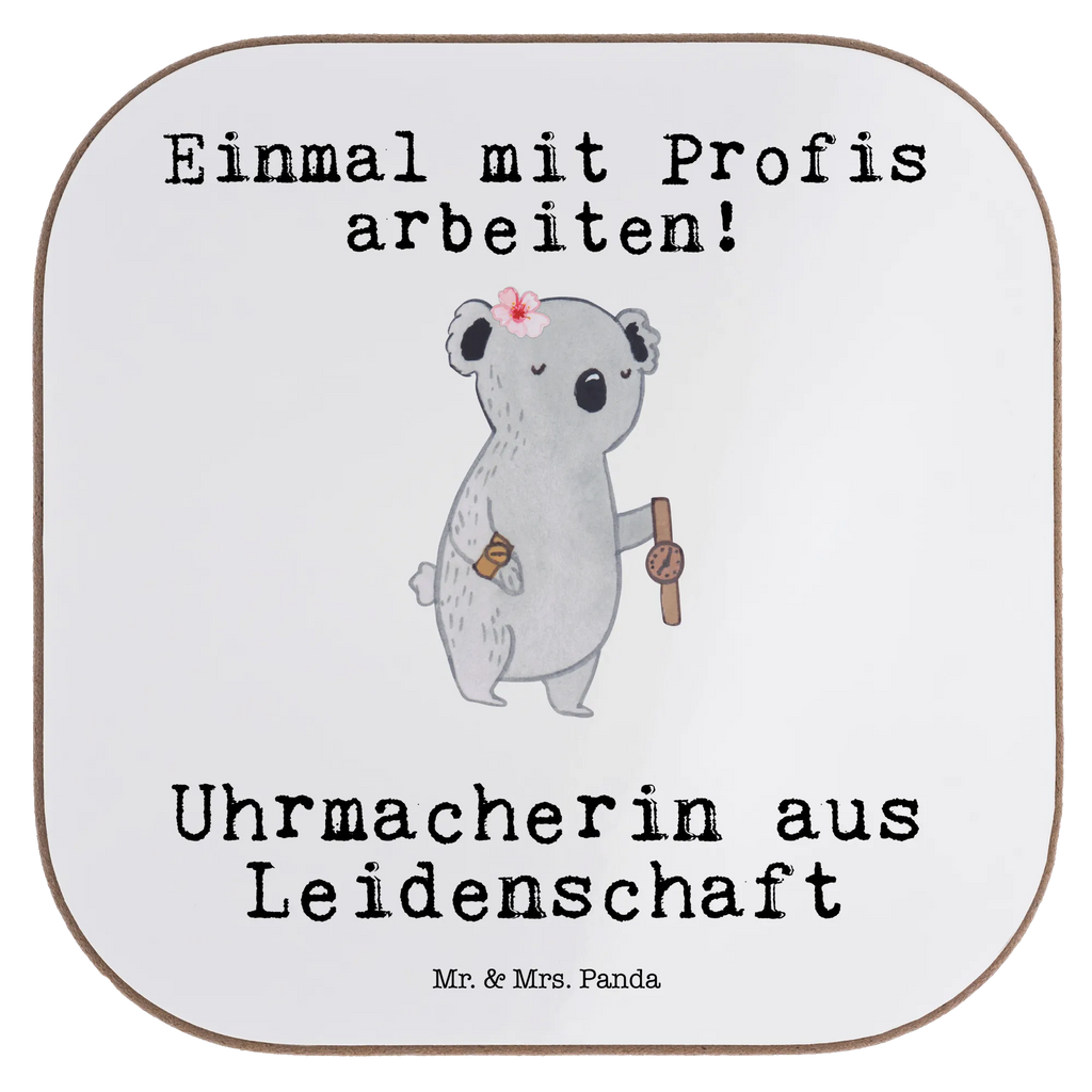 Square coaster female watchmaker Passion presents, gifts, breakfast, Coasters, glass coasters, party, gift, gift idea, best, farewell gift, passing exam, anniversary, retirement, promotion, job start, sayings, funny, profession