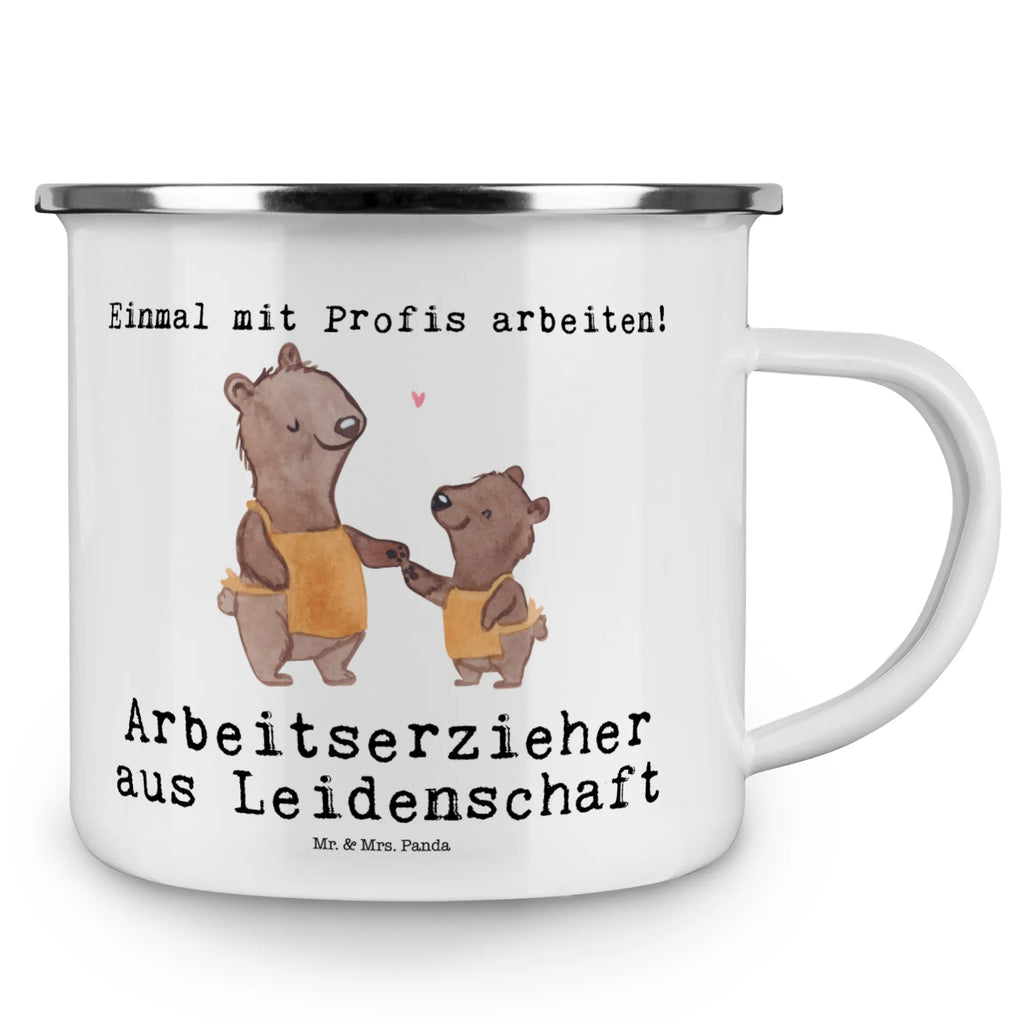 Kempingowy kubek emaliowany Wychowawca pracy pasja Zawód, Wykształcenie, Jubileusz, Pożegnanie, Emerytura, Kolega, Koleżanka, Prezent, Dawać, Pracownik, Współpracownik, Firma, Dziękuję, Dziękuję bardzo