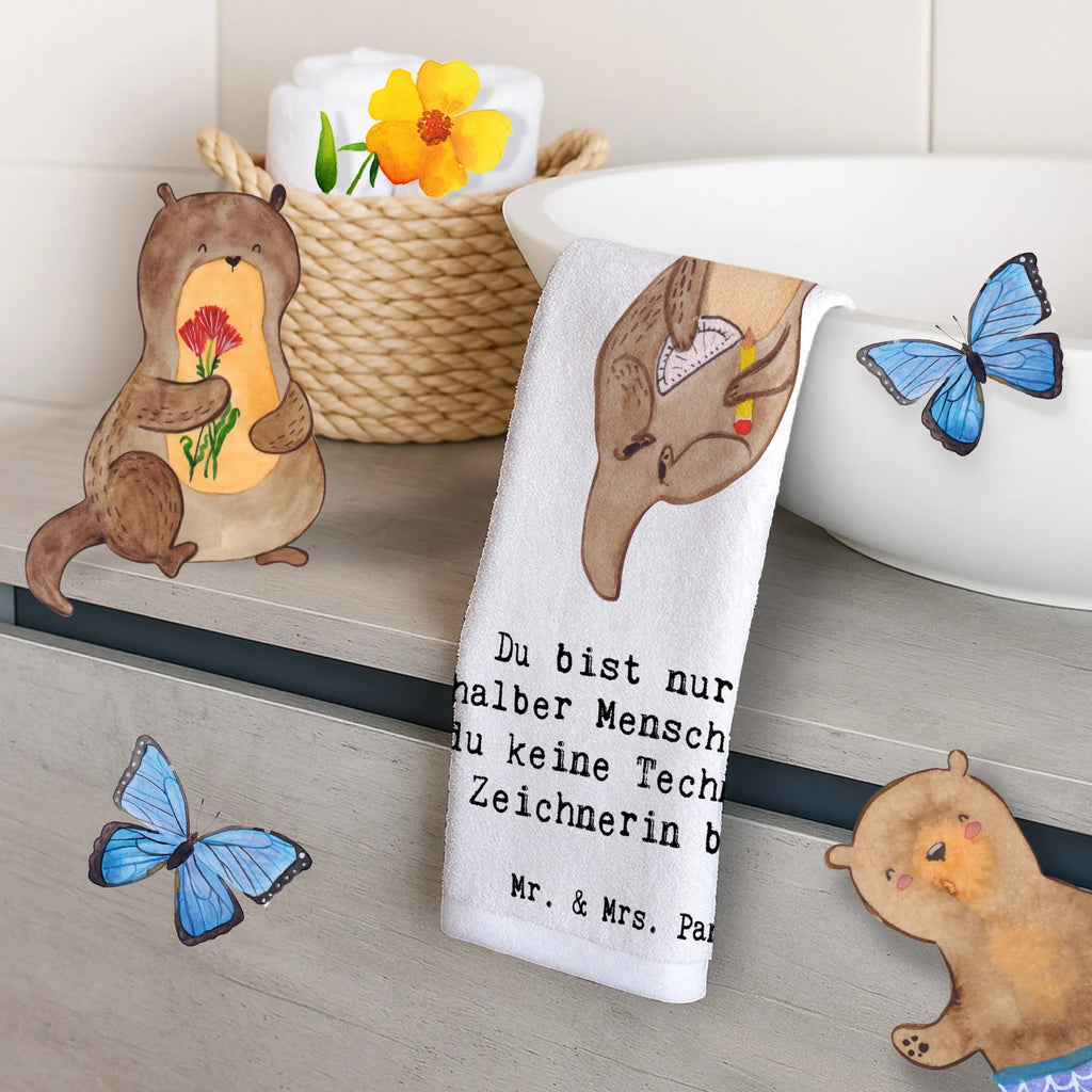 Guest towel Technical Draftswoman heart guest towels, 50 x 30, Guest towel, hand towels, towel, gift, gift idea, best, farewell gift, passing exam, anniversary, retirement, promotion, job start, sayings, funny, profession