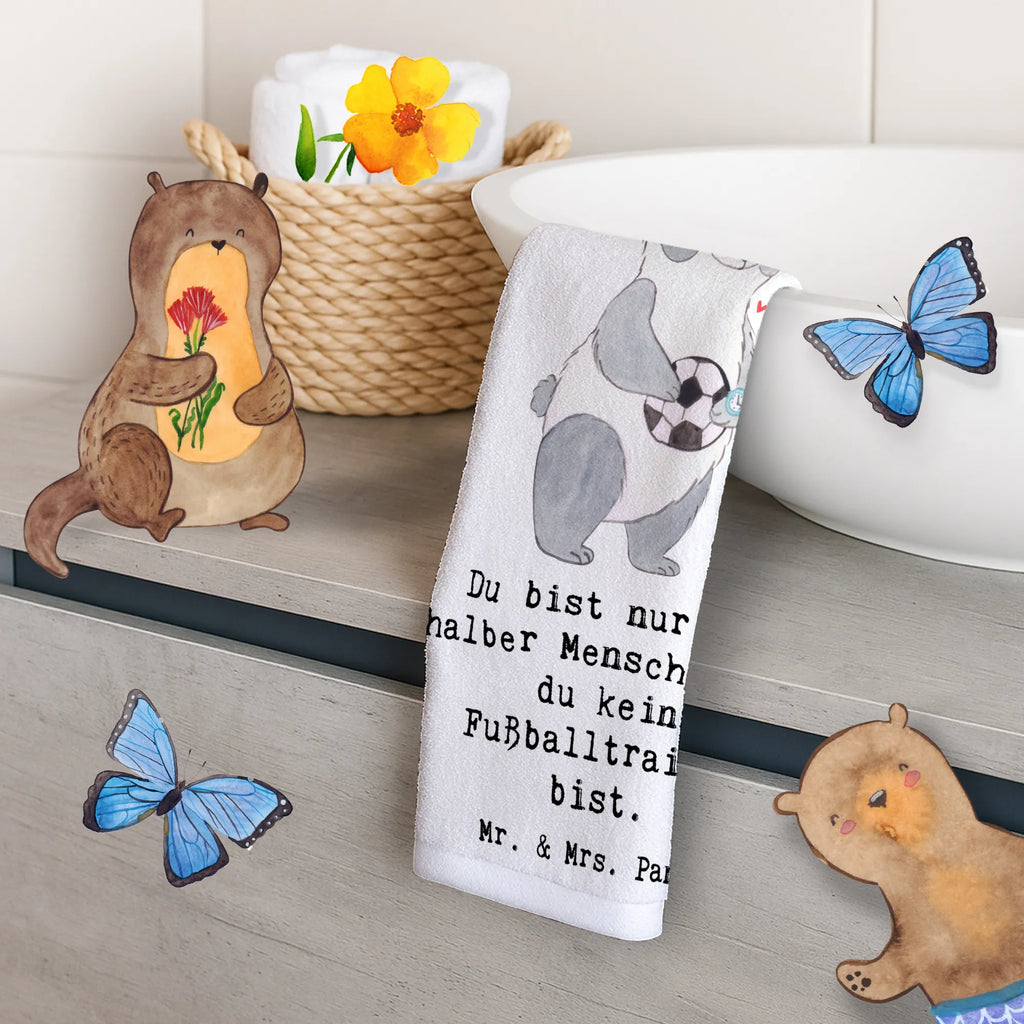 Ręcznik dla gości Trener piłki nożnej serce Zawód, Wykształcenie, Jubileusz, Pożegnanie, Emerytura, Kolega, Koleżanka, Prezent, Dawać, Pracownik, Współpracownik, Firma, Dziękuję, Dziękuję bardzo