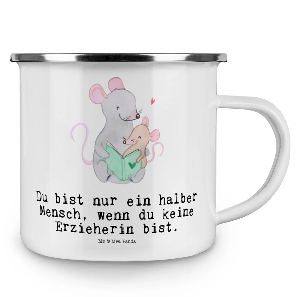 Kempingowy kubek emaliowany wychowawczyni serce Zawód, Wykształcenie, Jubileusz, Pożegnanie, Emerytura, Kolega, Koleżanka, Prezent, Dawać, Pracownik, Współpracownik, Firma, Dziękuję, Dziękuję bardzo