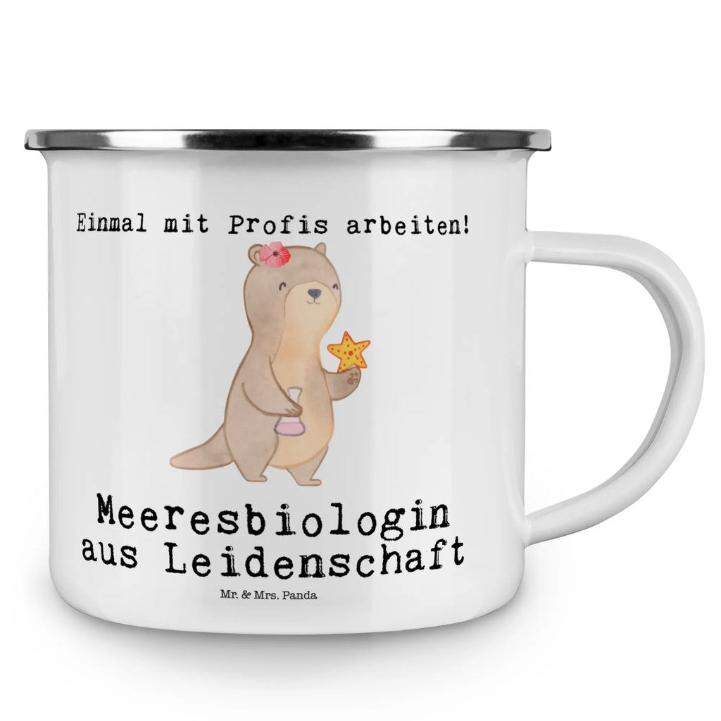 Kempingowy kubek emaliowany morska biolożka Pasja Zawód, Wykształcenie, Jubileusz, Pożegnanie, Emerytura, Kolega, Koleżanka, Prezent, Dawać, Pracownik, Współpracownik, Firma, Dziękuję, Dziękuję bardzo