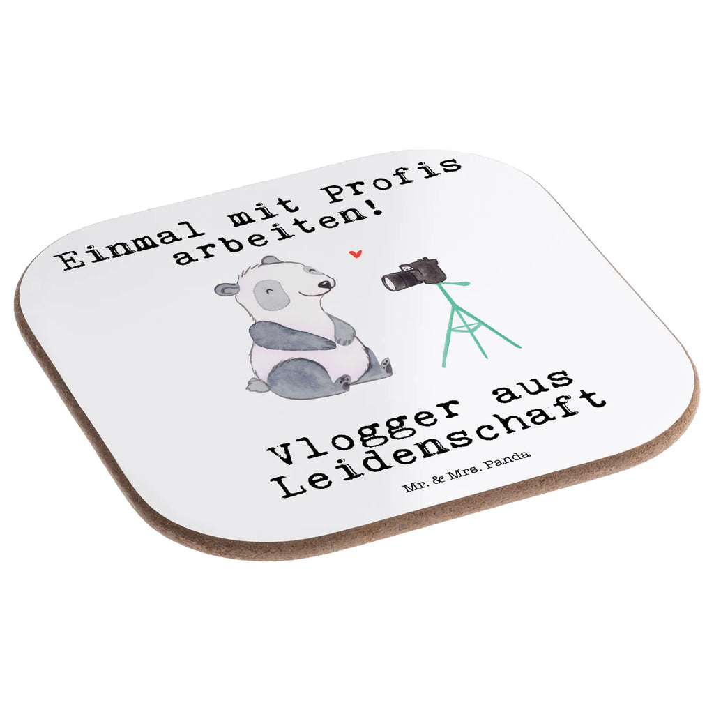 Square coaster Vlogger Passion breakfast, party, Coasters, presents, gift, glass coasters, gifts, gift idea, best, farewell gift, passing exam, anniversary, retirement, promotion, job start, sayings, funny, profession