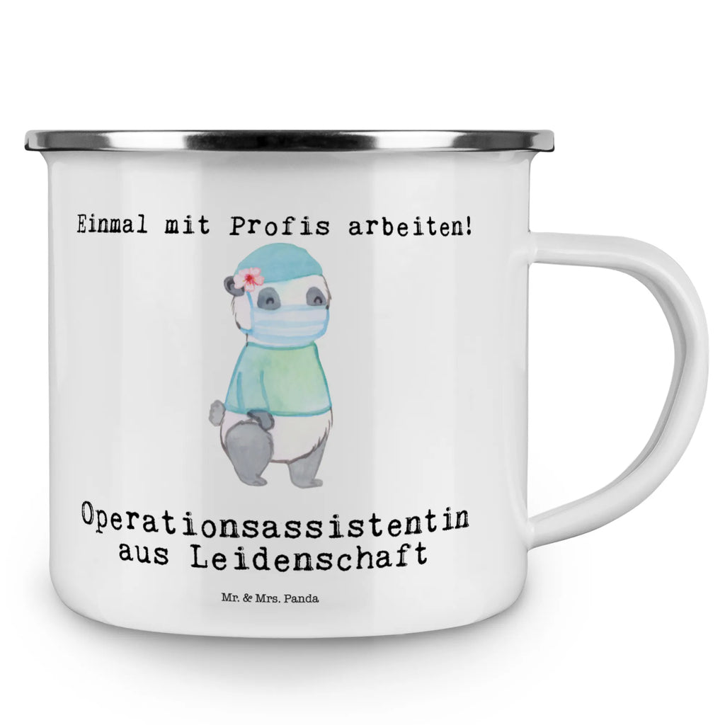 Kempingowy kubek emaliowany asystentka operacyjna Pasja Zawód, Wykształcenie, Jubileusz, Pożegnanie, Emerytura, Kolega, Koleżanka, Prezent, Dawać, Pracownik, Współpracownik, Firma, Dziękuję, Dziękuję bardzo