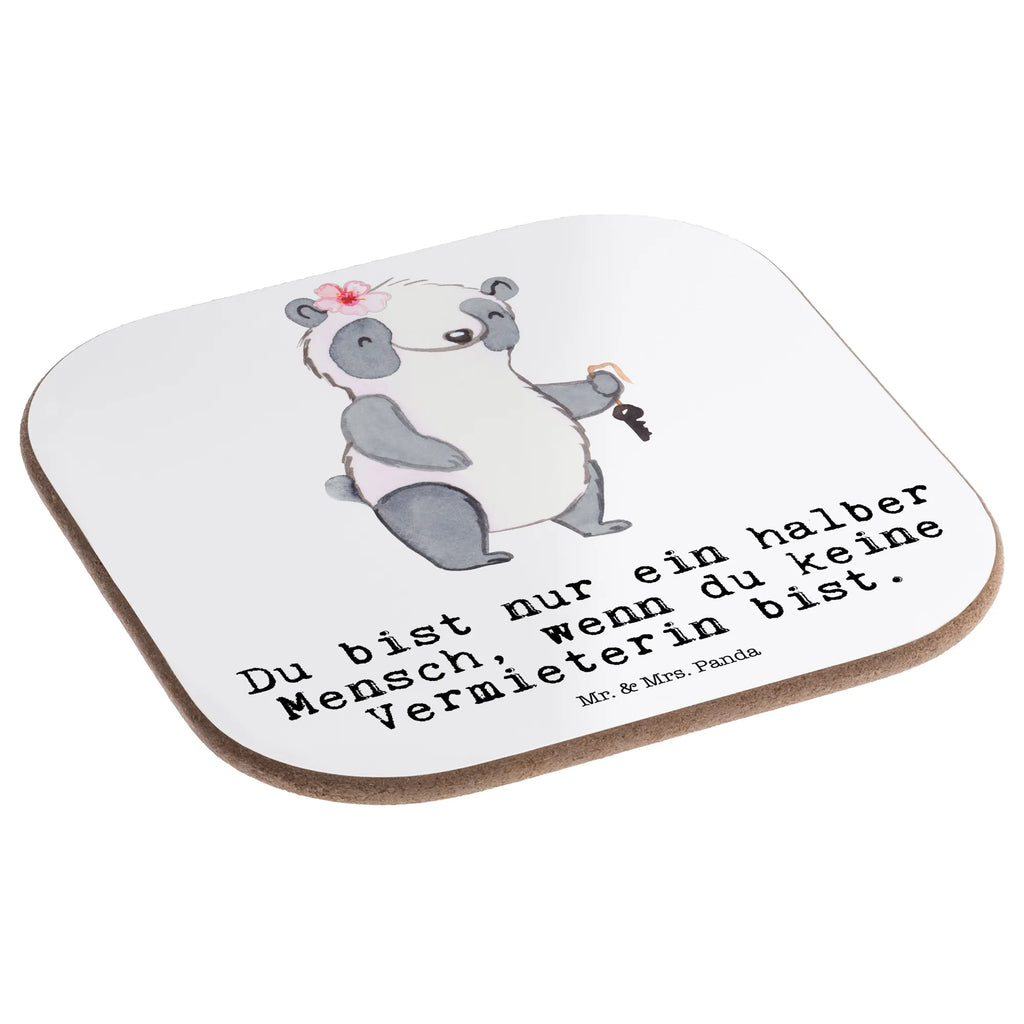 Square coaster Landlady Heart party, glass coasters, Coasters, gift, breakfast, presents, gifts, gift idea, best, farewell gift, passing exam, anniversary, retirement, promotion, job start, sayings, funny, profession