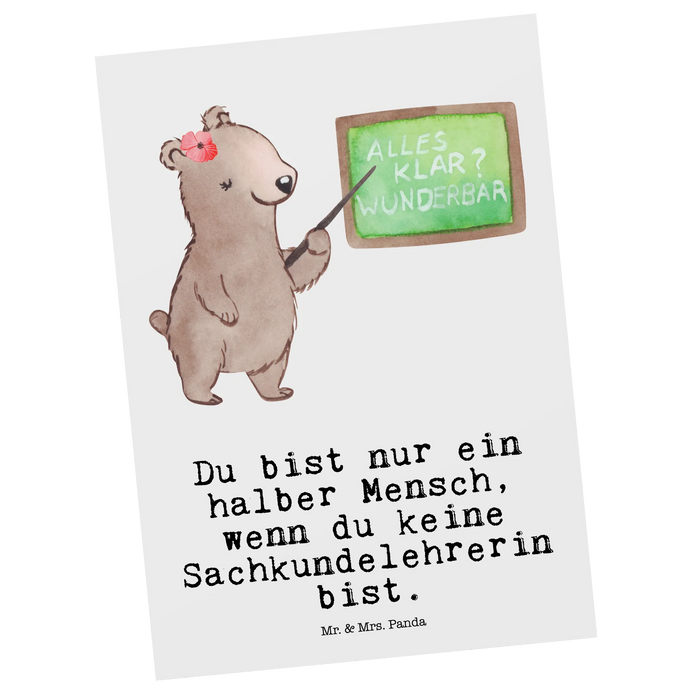 Postkarte Sachkundelehrerin Herz
