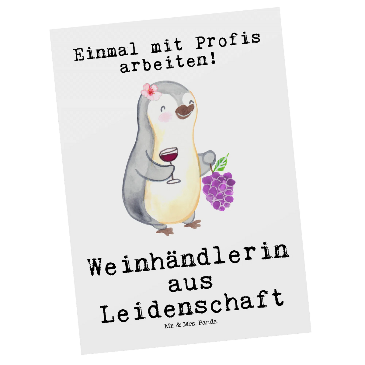 Postkarte Weinhändlerin Leidenschaft