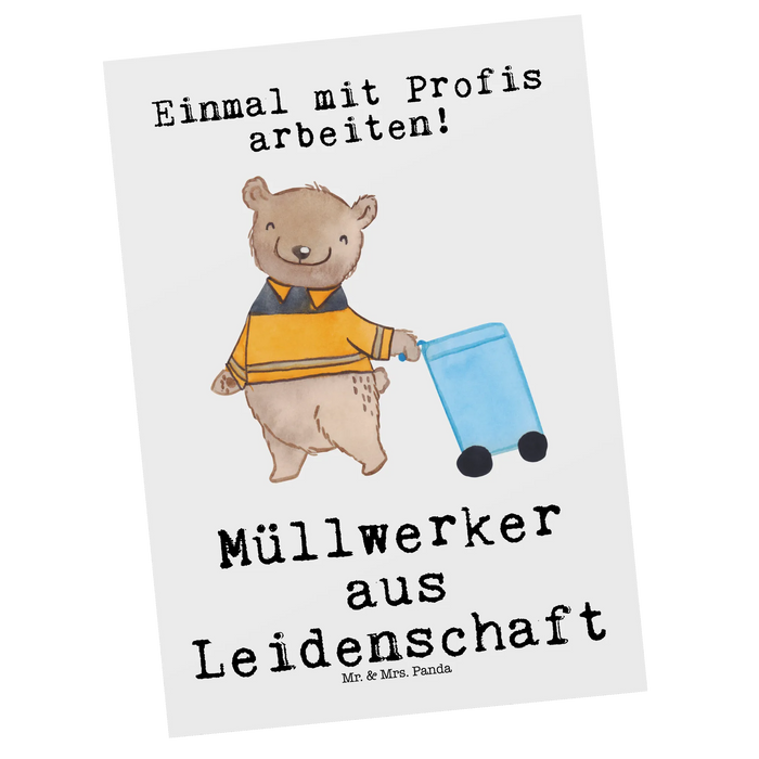 Postkarte Müllwerker Leidenschaft