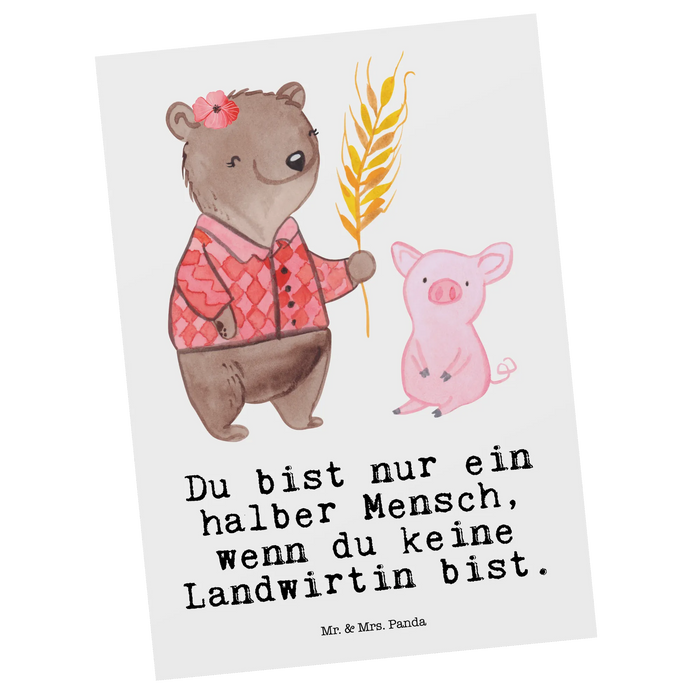 Postkarte Landwirtin Herz