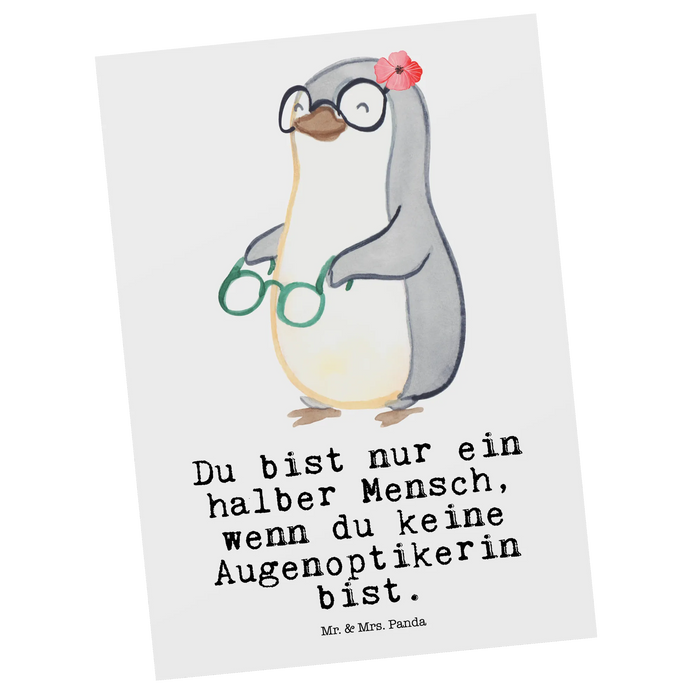 Postkarte Augenoptikerin Herz