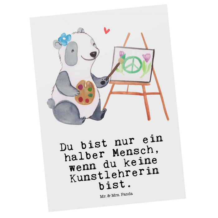 Postkarte Kunstlehrerin Herz