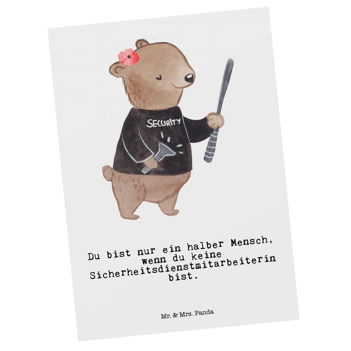 Postkarte Sicherheitsdienstmitarbeiterin Herz