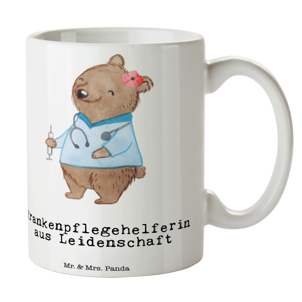 Tasse Krankenpflegehelferin aus Leidenschaft Tasse mit Motiven, Tasse, Tasse mit Zitaten, Bürotasse, Porzellantasse, Teetasse, Kaffeetasse, Geschenktasse, Keramiktasse, Beruf, Ausbildung, Jubiläum, Abschied, Rente, Kollege, Kollegin, Geschenk, Schenken, Arbeitskollege, Mitarbeiter, Firma, Danke, Dankeschön, Krankenpflegehelferin, Pflegekraft, Pflegehelferin