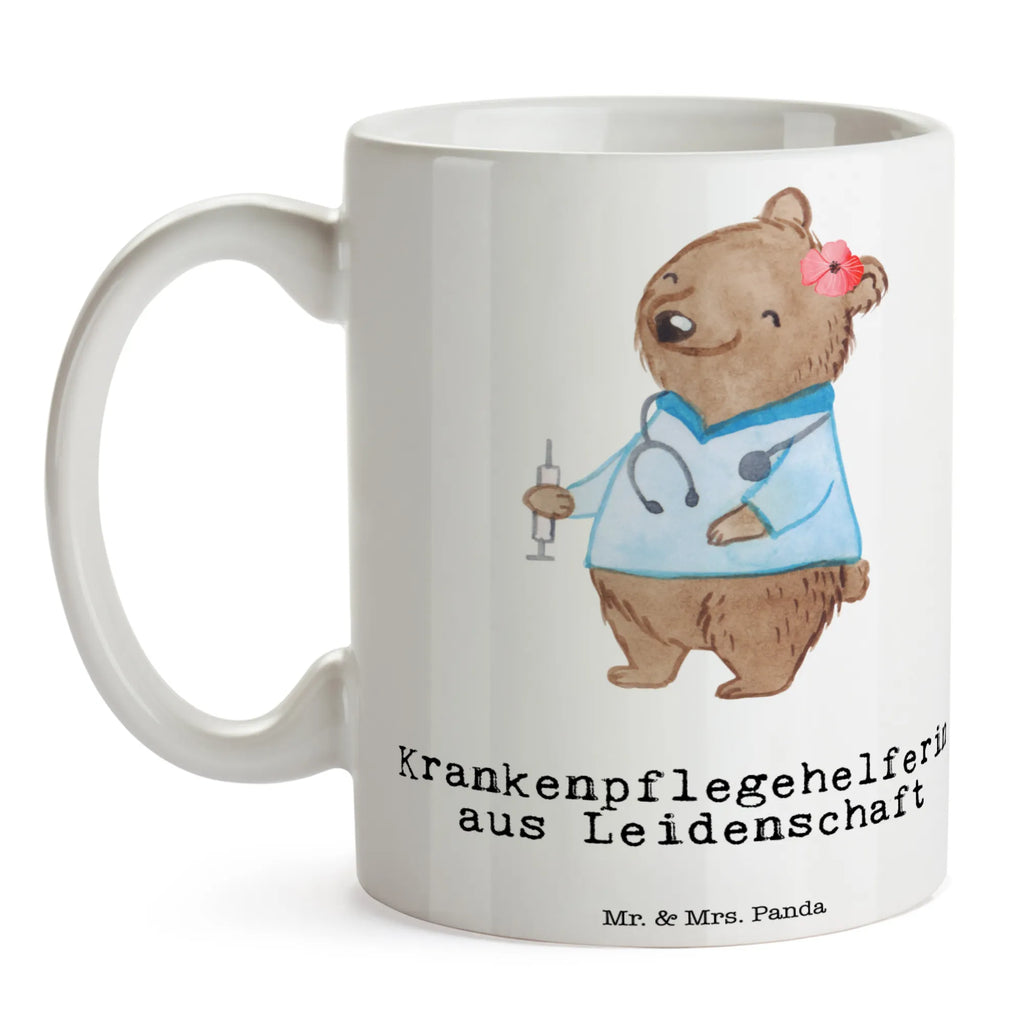 Tasse Krankenpflegehelferin aus Leidenschaft Tasse mit Motiven, Tasse, Tasse mit Zitaten, Bürotasse, Porzellantasse, Teetasse, Kaffeetasse, Geschenktasse, Keramiktasse, Beruf, Ausbildung, Jubiläum, Abschied, Rente, Kollege, Kollegin, Geschenk, Schenken, Arbeitskollege, Mitarbeiter, Firma, Danke, Dankeschön, Krankenpflegehelferin, Pflegekraft, Pflegehelferin