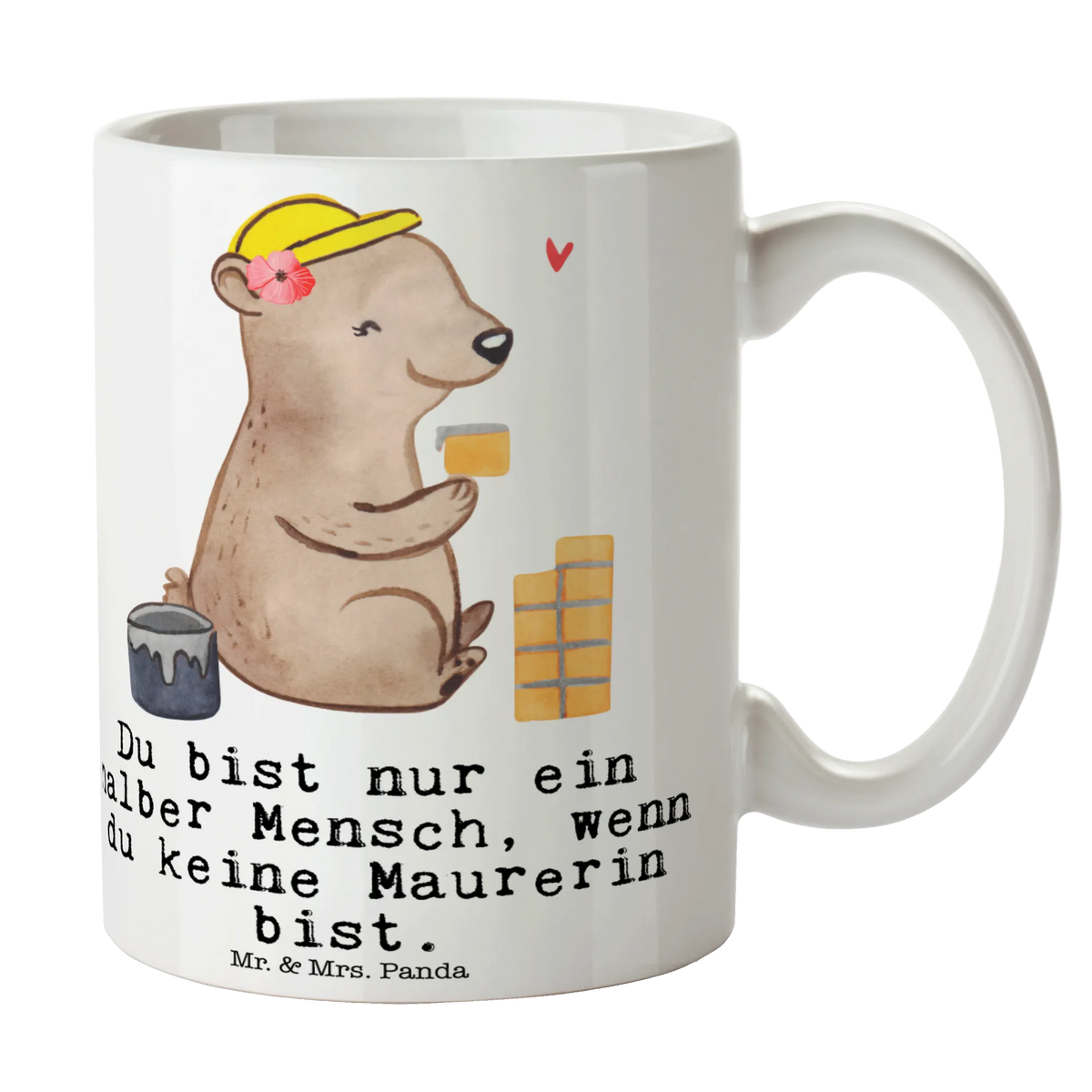 Kubek murarka serce Prezent, Dziękuję, Zawód, Wykształcenie, Jubileusz, Pożegnanie, Emerytura, Kolega, Koleżanka, Dawać, Pracownik, Współpracownik, Dziękuję bardzo