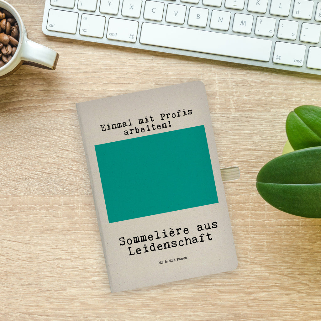 Bawełniany notes DIN A5 sommelierka pasja Zawód, Wykształcenie, Jubileusz, Pożegnanie, Emerytura, Kolega, Koleżanka, Prezent, Dawać, Pracownik, Współpracownik, Firma, Dziękuję, Dziękuję bardzo