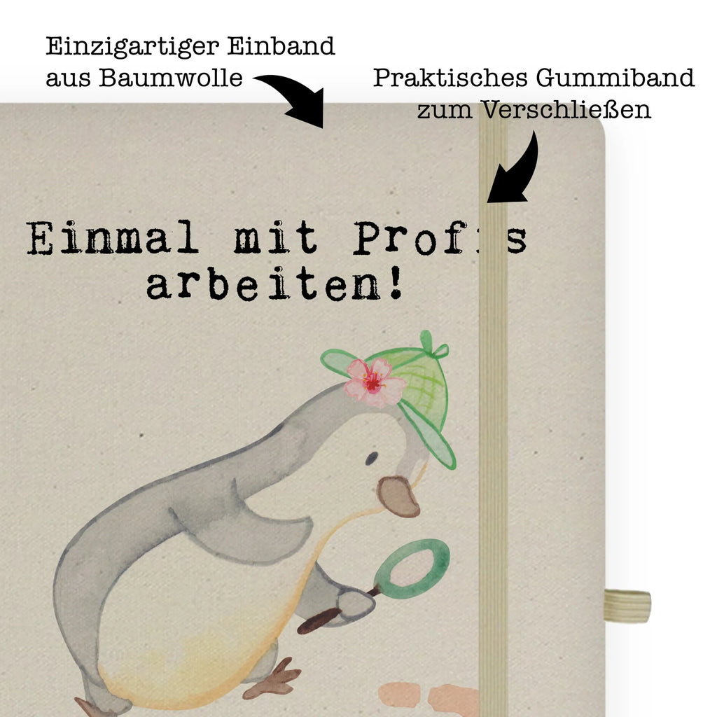 Bawełniany notatnik DIN A4 Detektywka pasja Zawód, Wykształcenie, Jubileusz, Pożegnanie, Emerytura, Kolega, Koleżanka, Prezent, Dawać, Pracownik, Współpracownik, Firma, Dziękuję, Dziękuję bardzo