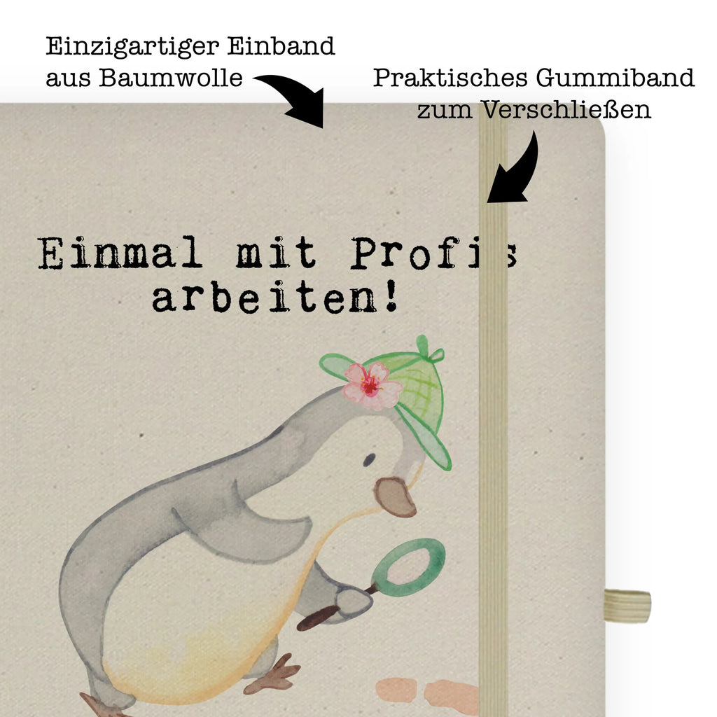 Bawełniany notatnik DIN A4 Detektywka pasja Zawód, Wykształcenie, Jubileusz, Pożegnanie, Emerytura, Kolega, Koleżanka, Prezent, Dawać, Pracownik, Współpracownik, Firma, Dziękuję, Dziękuję bardzo