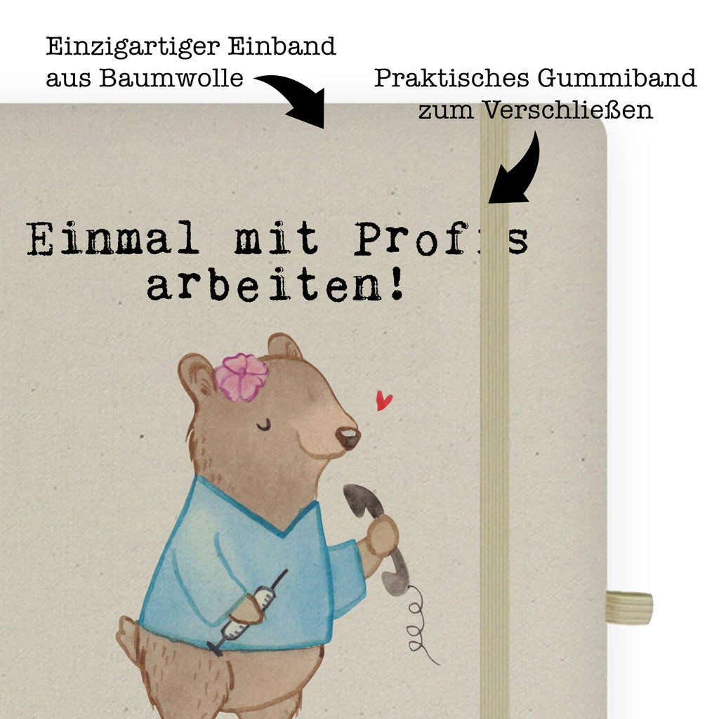 Bawełniany notes DIN A5 asystentka lekarza pasja Zawód, Wykształcenie, Jubileusz, Pożegnanie, Emerytura, Kolega, Koleżanka, Prezent, Dawać, Pracownik, Współpracownik, Firma, Dziękuję, Dziękuję bardzo