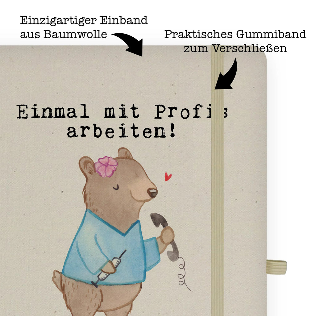 Bawełniany notes DIN A5 asystentka lekarza pasja Zawód, Wykształcenie, Jubileusz, Pożegnanie, Emerytura, Kolega, Koleżanka, Prezent, Dawać, Pracownik, Współpracownik, Firma, Dziękuję, Dziękuję bardzo