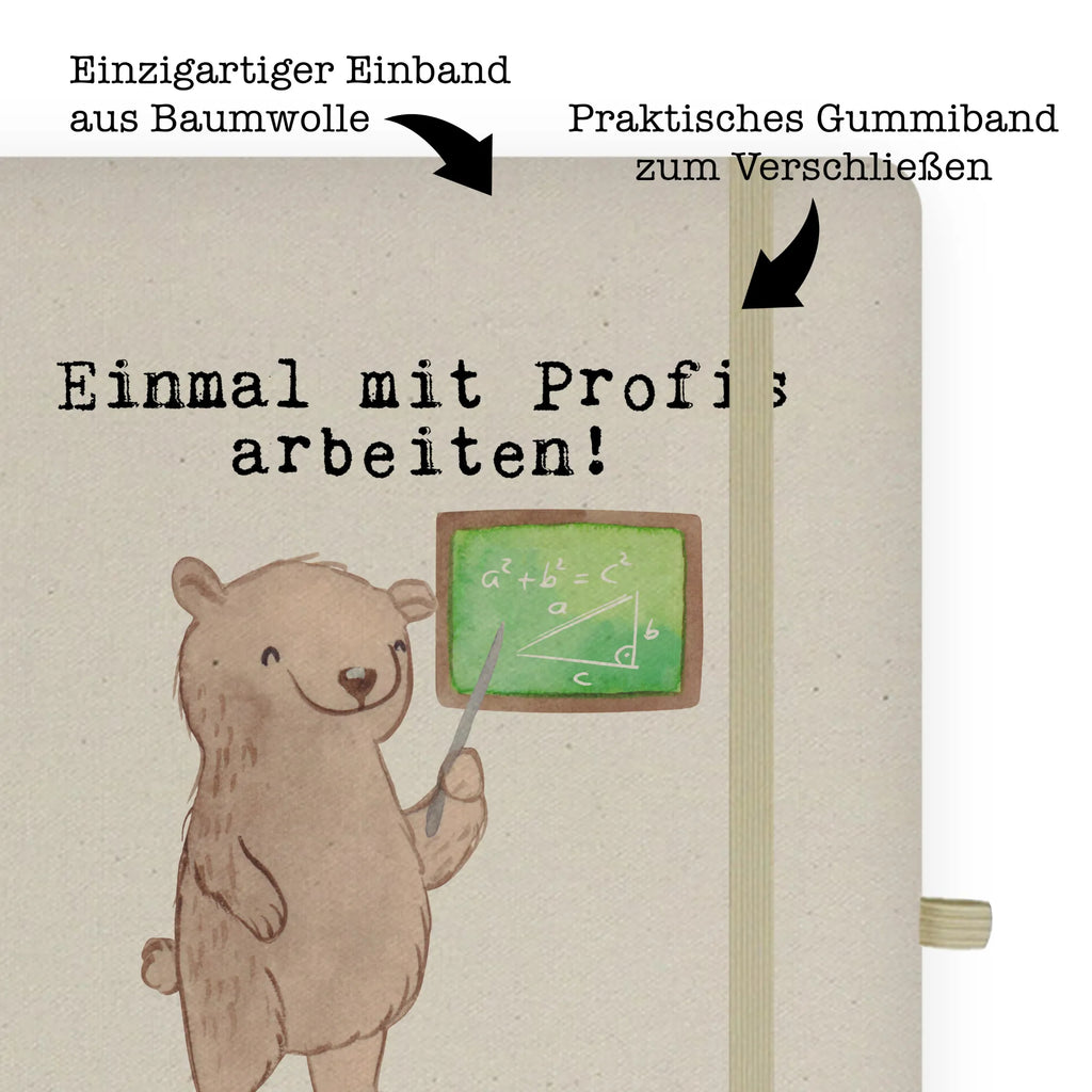 Bawełniany notes DIN A5 nauczyciel matematyki Pasja Zawód, Wykształcenie, Jubileusz, Pożegnanie, Emerytura, Kolega, Koleżanka, Prezent, Dawać, Pracownik, Współpracownik, Firma, Dziękuję, Dziękuję bardzo
