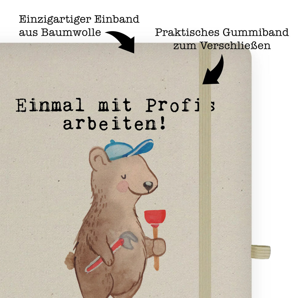 Cotton notebook Plumber Passion journal, sketchbook, notepad, notebook, writing book, entry book, address book, diary, notes, gift, gift idea, best, farewell gift, passing exam, anniversary, retirement, promotion, job start, sayings, funny, profession