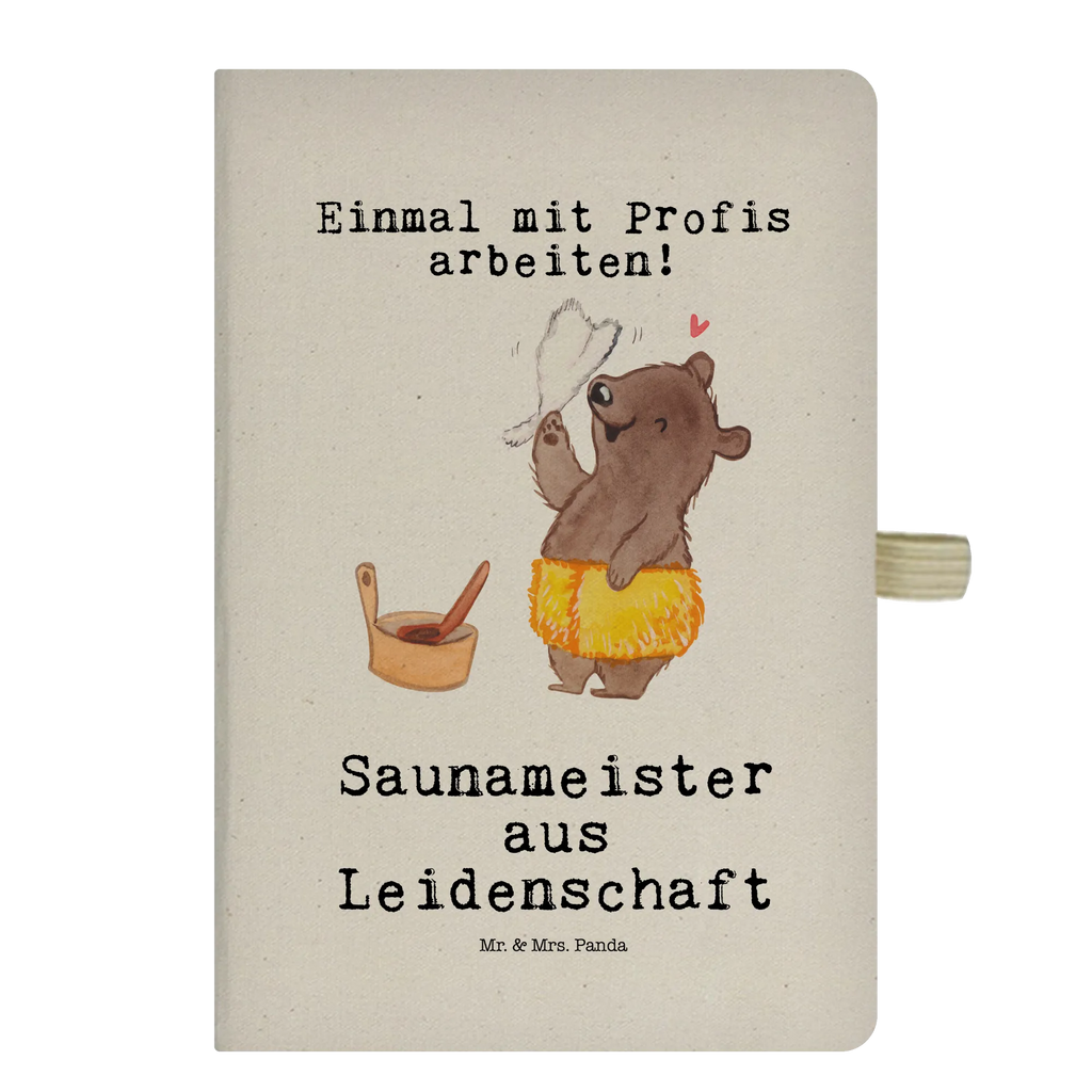 Bawełniany notatnik DIN A4 Mistrz sauny Pasja Zawód, Wykształcenie, Jubileusz, Pożegnanie, Emerytura, Kolega, Koleżanka, Prezent, Dawać, Pracownik, Współpracownik, Firma, Dziękuję, Dziękuję bardzo