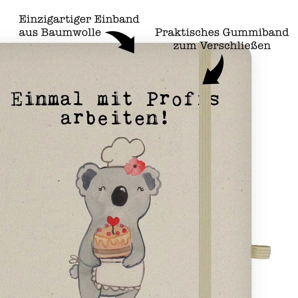 Bawełniany notatnik DIN A4 cukierniczka Pasja Zawód, Wykształcenie, Jubileusz, Pożegnanie, Emerytura, Kolega, Koleżanka, Prezent, Dawać, Pracownik, Współpracownik, Firma, Dziękuję, Dziękuję bardzo