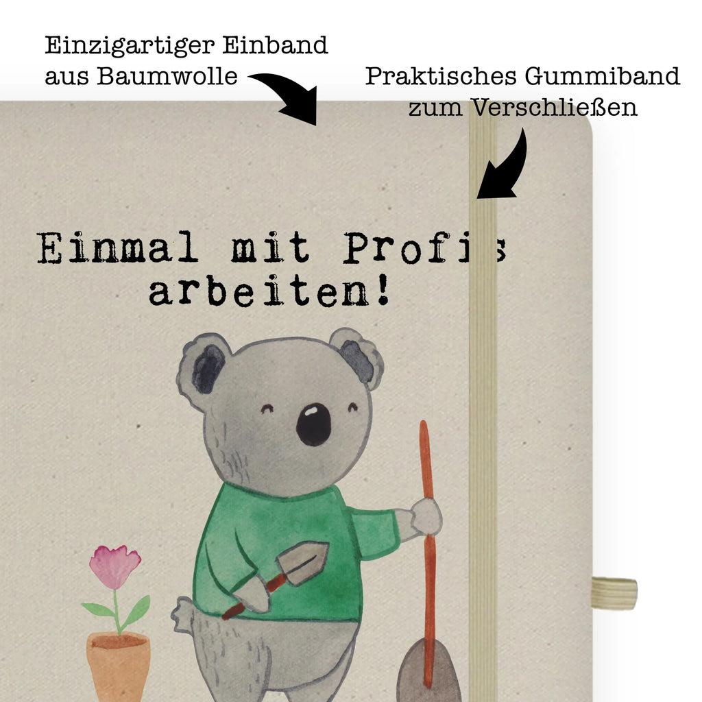 Bawełniany notatnik DIN A4 Ogrodniczka i krajobrazystka Pasja Zawód, Wykształcenie, Jubileusz, Pożegnanie, Emerytura, Kolega, Koleżanka, Prezent, Dawać, Pracownik, Współpracownik, Firma, Dziękuję, Dziękuję bardzo