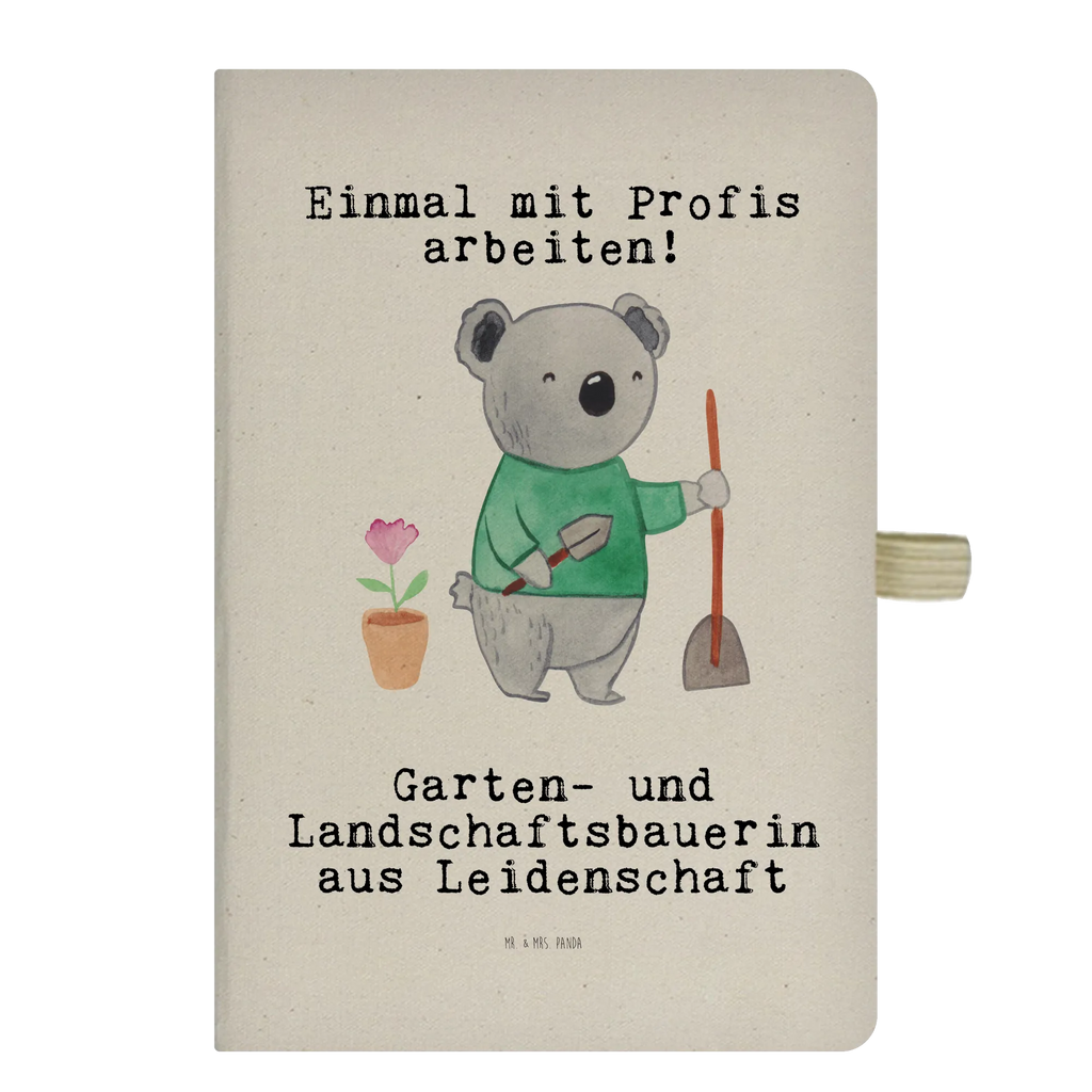 Bawełniany notatnik DIN A4 Ogrodniczka i krajobrazystka Pasja Zawód, Wykształcenie, Jubileusz, Pożegnanie, Emerytura, Kolega, Koleżanka, Prezent, Dawać, Pracownik, Współpracownik, Firma, Dziękuję, Dziękuję bardzo