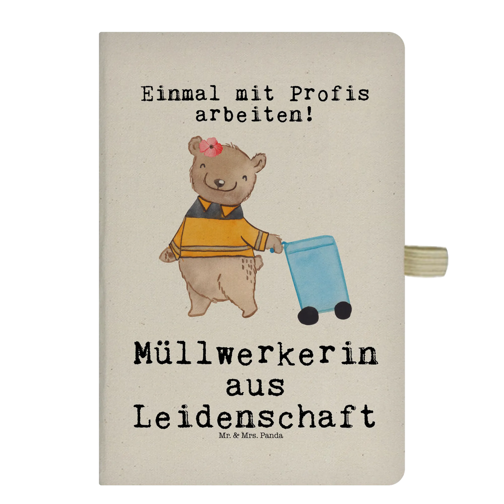 Bawełniany notatnik DIN A4 pracownica wywozu śmieci pasja Zawód, Wykształcenie, Jubileusz, Pożegnanie, Emerytura, Kolega, Koleżanka, Prezent, Dawać, Pracownik, Współpracownik, Firma, Dziękuję, Dziękuję bardzo