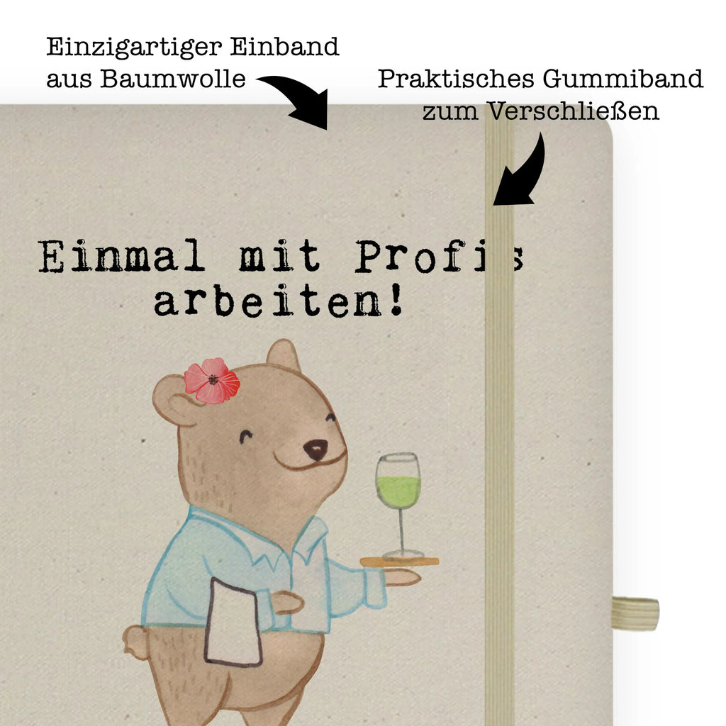 Bawełniany notatnik DIN A4 Kelnerka pasja Zawód, Wykształcenie, Jubileusz, Pożegnanie, Emerytura, Kolega, Koleżanka, Prezent, Dawać, Pracownik, Współpracownik, Firma, Dziękuję, Dziękuję bardzo