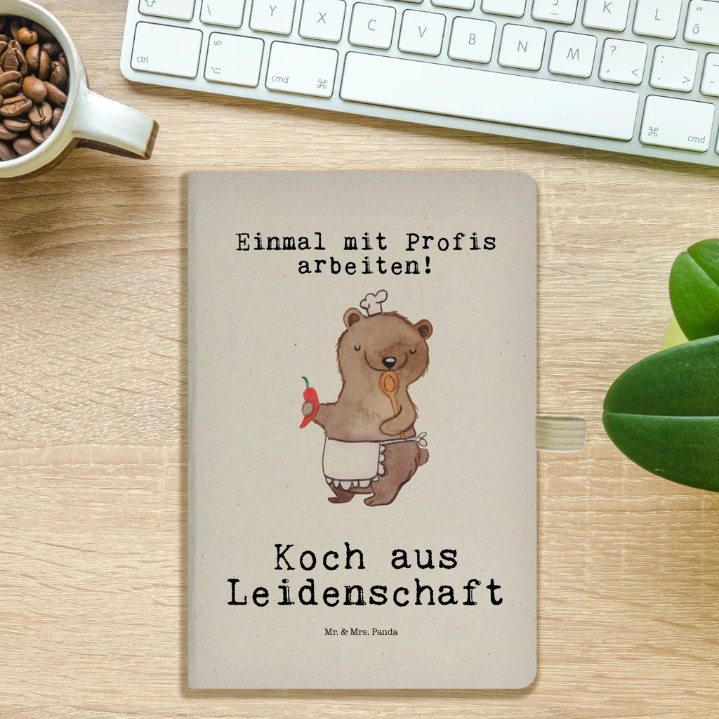 Bawełniany notatnik DIN A4 kucharz Pasja Zawód, Wykształcenie, Jubileusz, Pożegnanie, Emerytura, Kolega, Koleżanka, Prezent, Dawać, Pracownik, Współpracownik, Firma, Dziękuję, Dziękuję bardzo