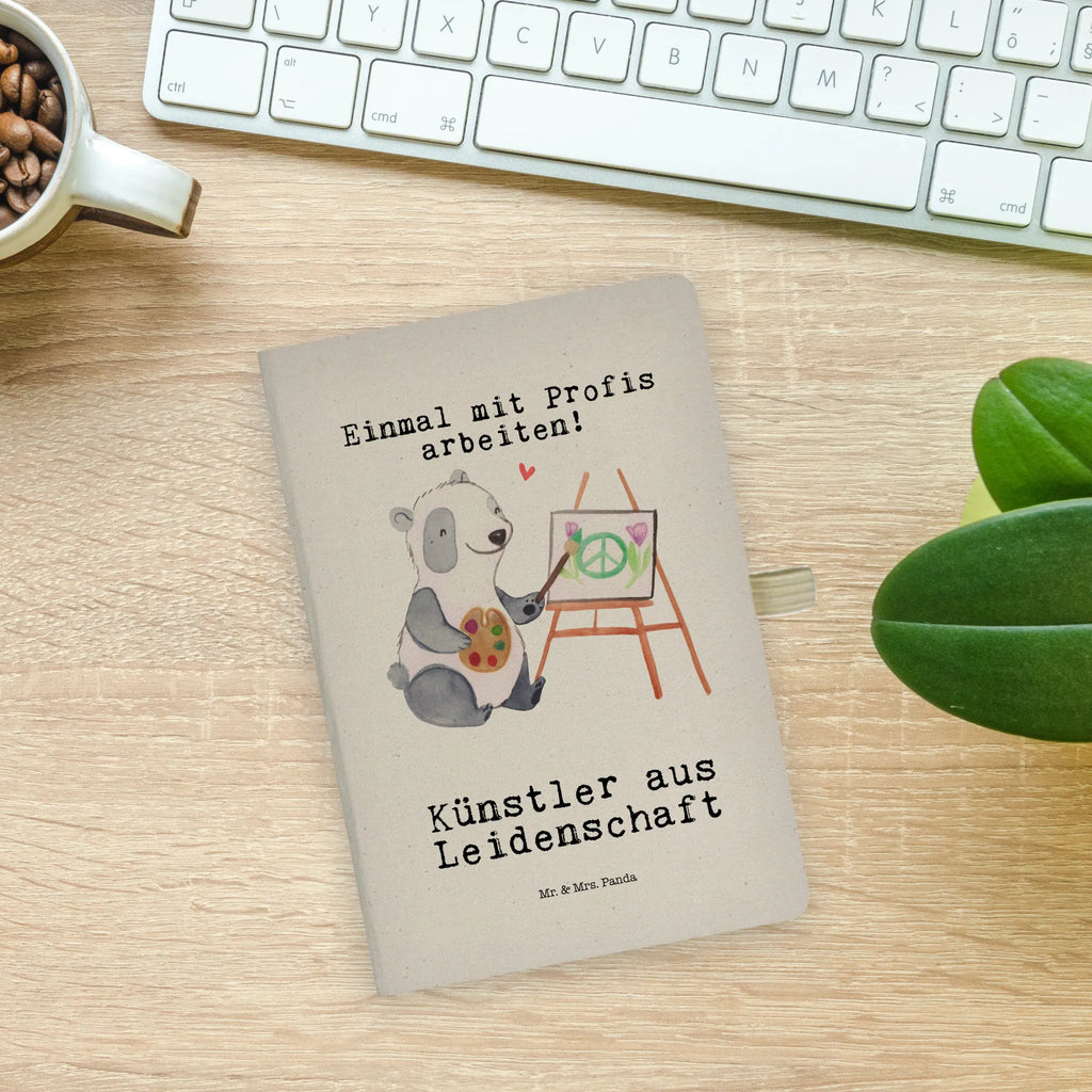 Bawełniany notatnik DIN A4 Artysta pasja Zawód, Wykształcenie, Jubileusz, Pożegnanie, Emerytura, Kolega, Koleżanka, Prezent, Dawać, Pracownik, Współpracownik, Firma, Dziękuję, Dziękuję bardzo