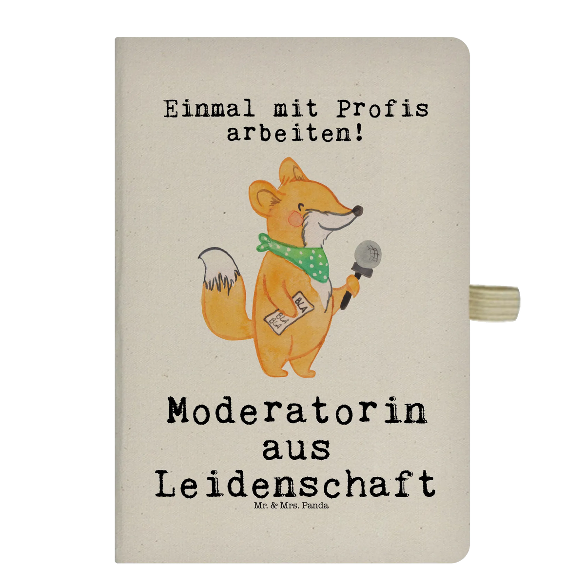 Bawełniany notes DIN A5 moderatorka Pasja Zawód, Wykształcenie, Prezent, Jubileusz, Pożegnanie, Emerytura, Kolega, Dziękuję, Koleżanka, Dawać, Pracownik, Współpracownik, Dziękuję bardzo
