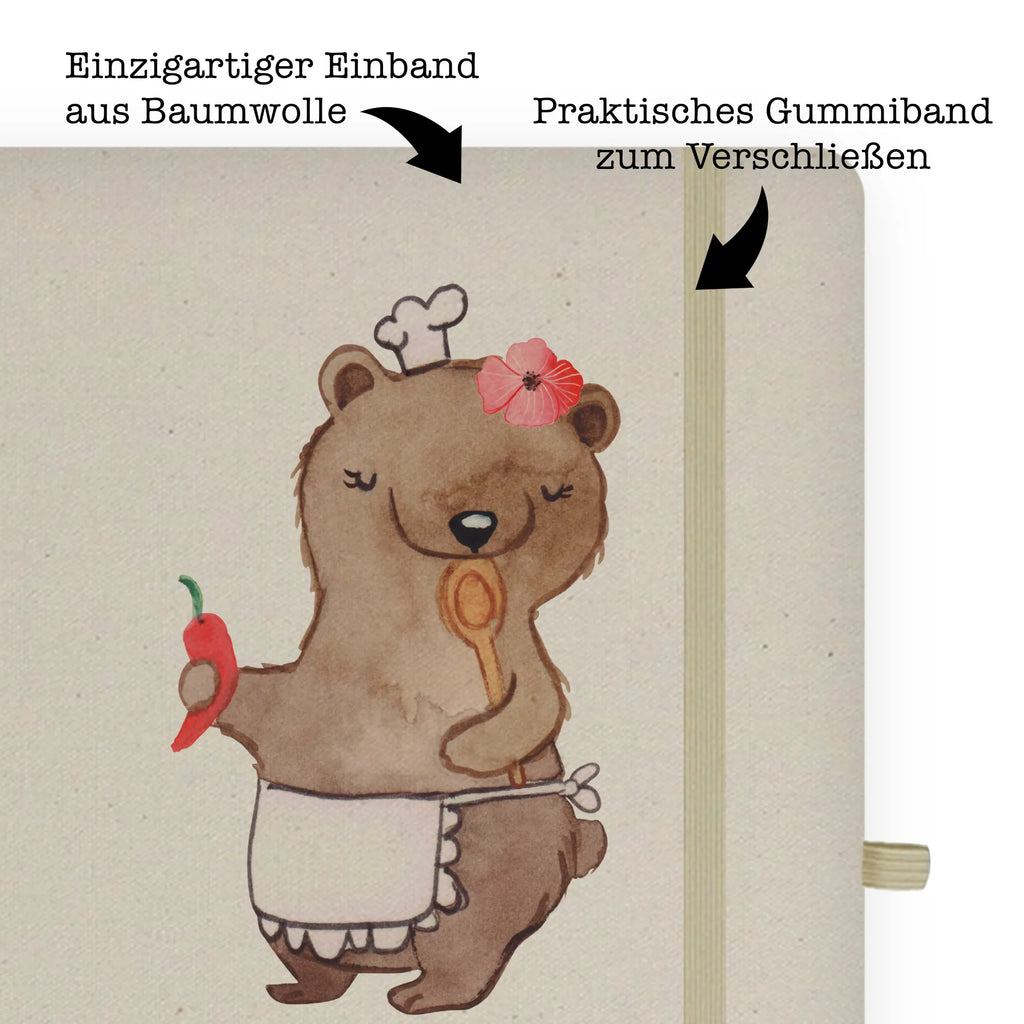 Bawełniany notatnik DIN A4 kucharka serce Zawód, Wykształcenie, Jubileusz, Pożegnanie, Emerytura, Kolega, Koleżanka, Prezent, Dawać, Pracownik, Współpracownik, Firma, Dziękuję, Dziękuję bardzo