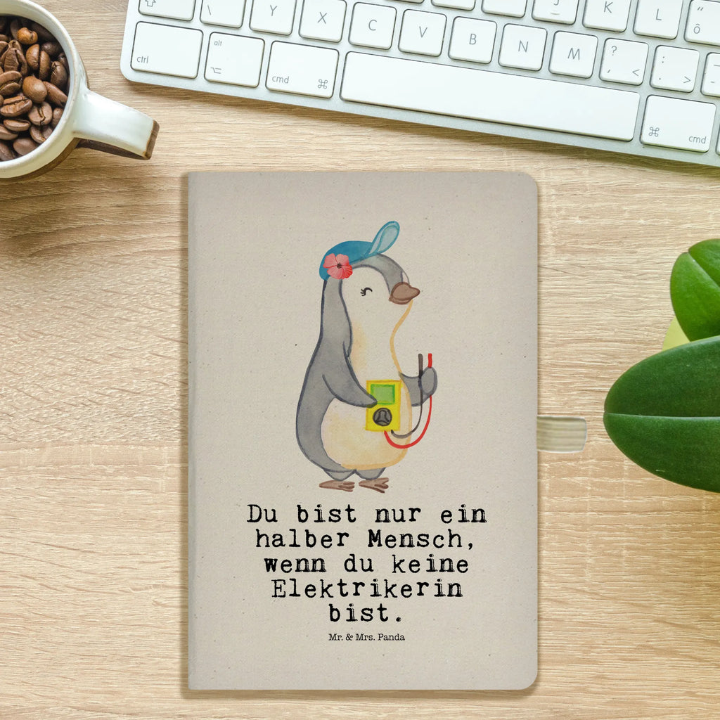 Cotton notebook female electrician heart notebook, notepad, diary, writing book, notes, journal, address book, sketchbook, entry book, gift, gift idea, best, farewell gift, passing exam, anniversary, retirement, promotion, job start, sayings, funny, profession