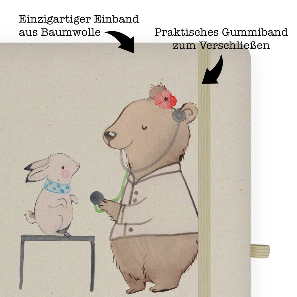 Bawełniany notes DIN A5 weterynarka Serce Zawód, Wykształcenie, Jubileusz, Pożegnanie, Emerytura, Kolega, Koleżanka, Prezent, Dawać, Pracownik, Współpracownik, Firma, Dziękuję, Dziękuję bardzo