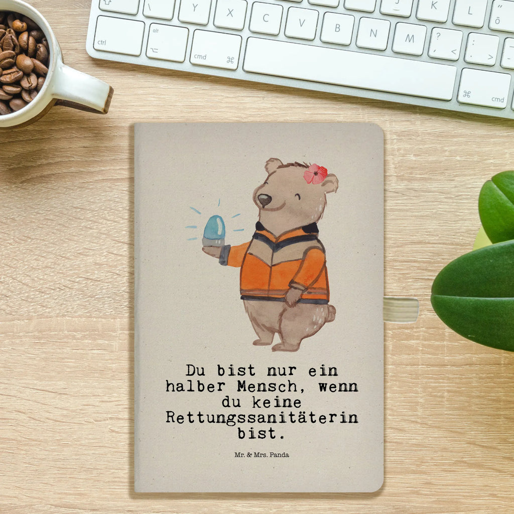 Bawełniany notes DIN A5 ratowniczka medyczna serce Zawód, Wykształcenie, Jubileusz, Pożegnanie, Emerytura, Kolega, Koleżanka, Prezent, Dawać, Pracownik, Współpracownik, Firma, Dziękuję, Dziękuję bardzo