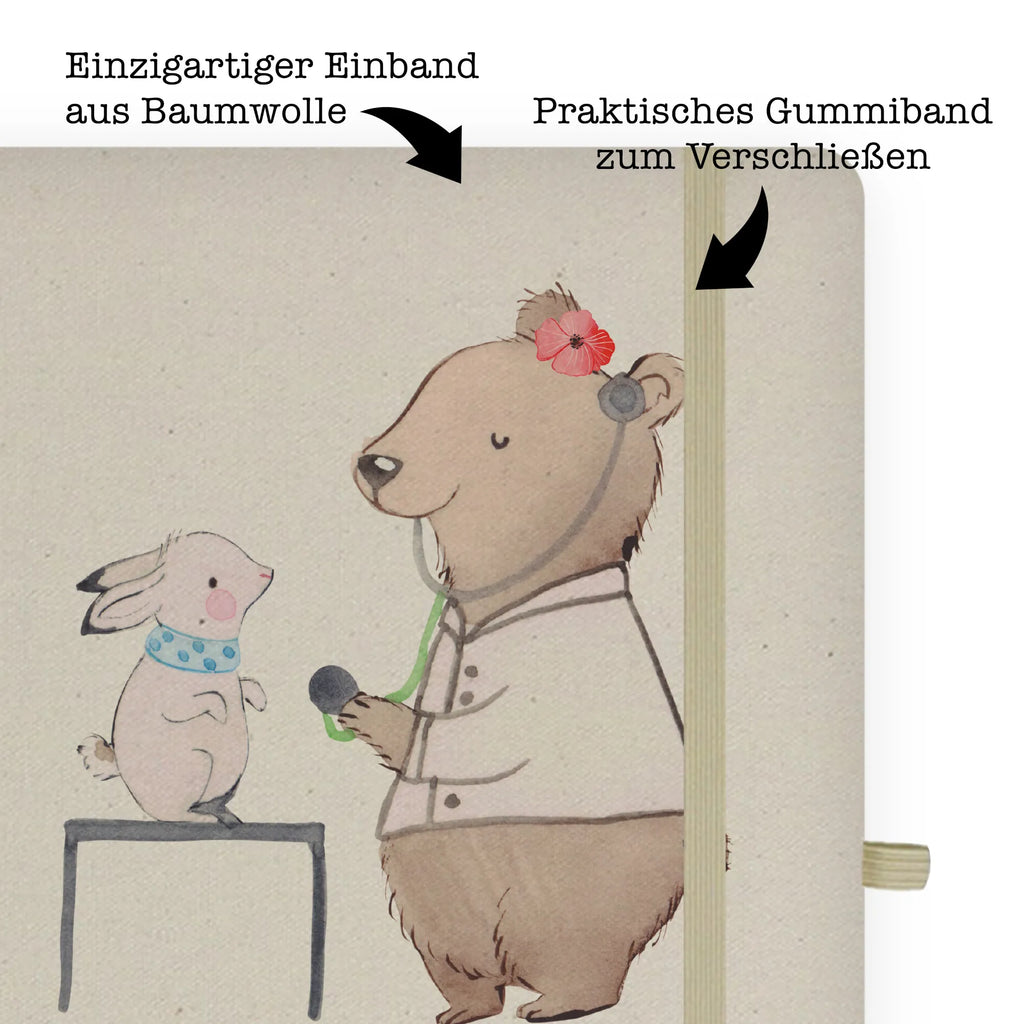 Bawełniany notes DIN A5 weterynarka Serce Zawód, Wykształcenie, Jubileusz, Pożegnanie, Emerytura, Kolega, Koleżanka, Prezent, Dawać, Pracownik, Współpracownik, Firma, Dziękuję, Dziękuję bardzo